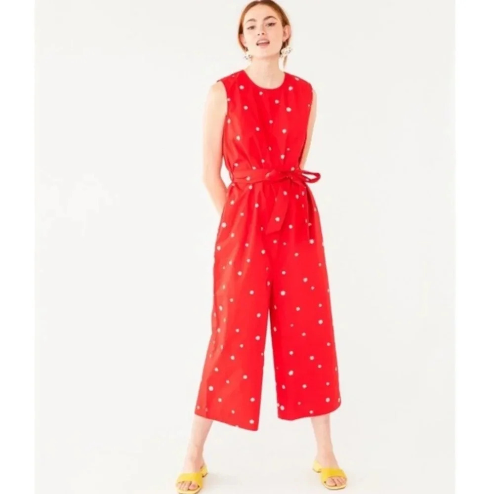 NEW*Ban.do Red Daisy Easy‎ Wide Leg Jumpsuit